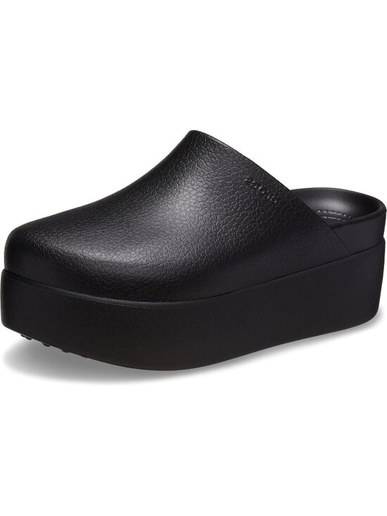 Shoes - Women's Black Imported Dylan Platform Clog Chunky Pull-On Mules Slides